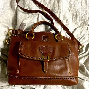 Dooney & Bourke Leather Pocket Satchel in Chestnut VGUC!